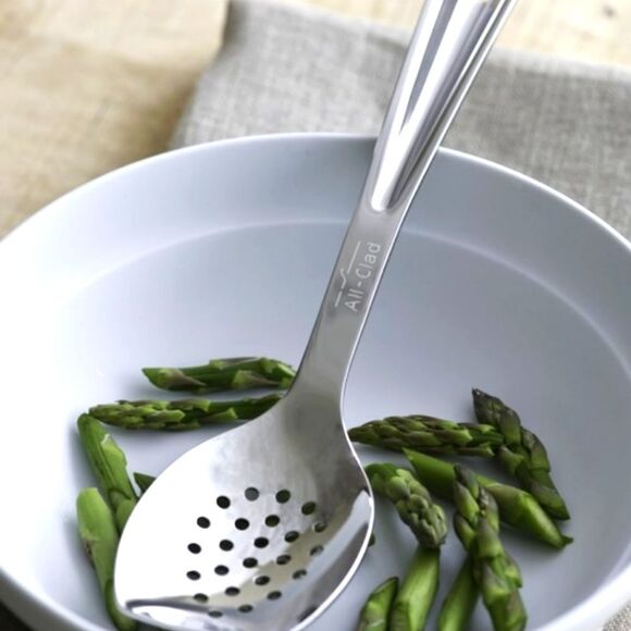 All-Clad Cook & Serve Stainless Steel 9.5" Slotted Spoon - Picture 1 of 8